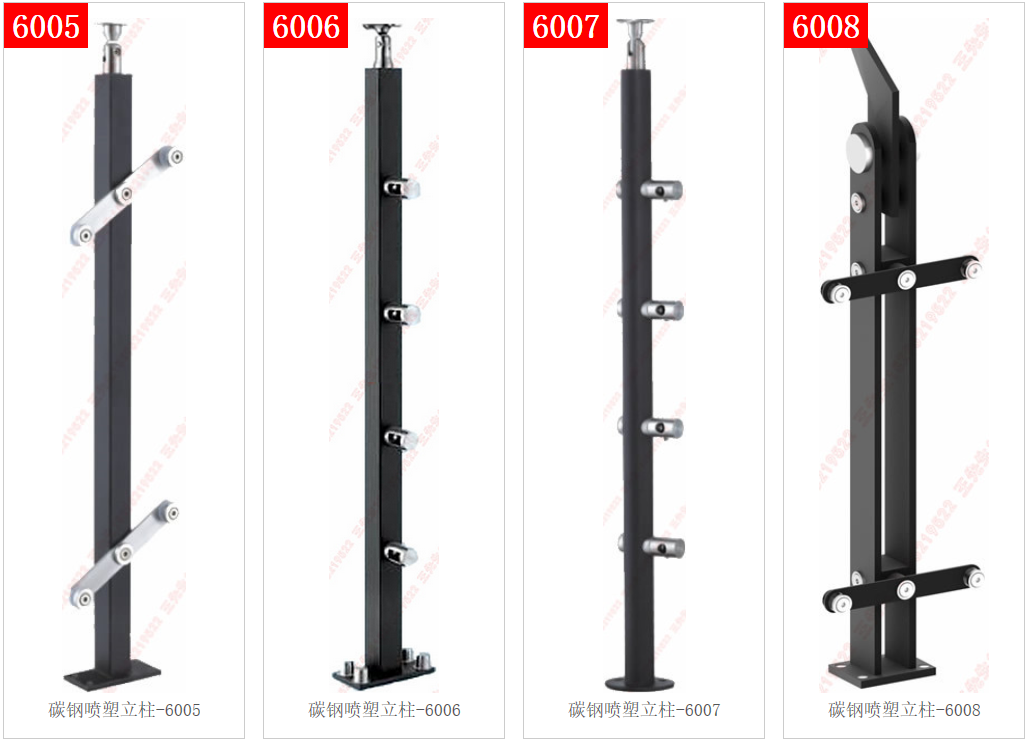 Columna de acero al carbono / acero inoxidable pulverizado 6005 - 6006 - 6007 - 6008