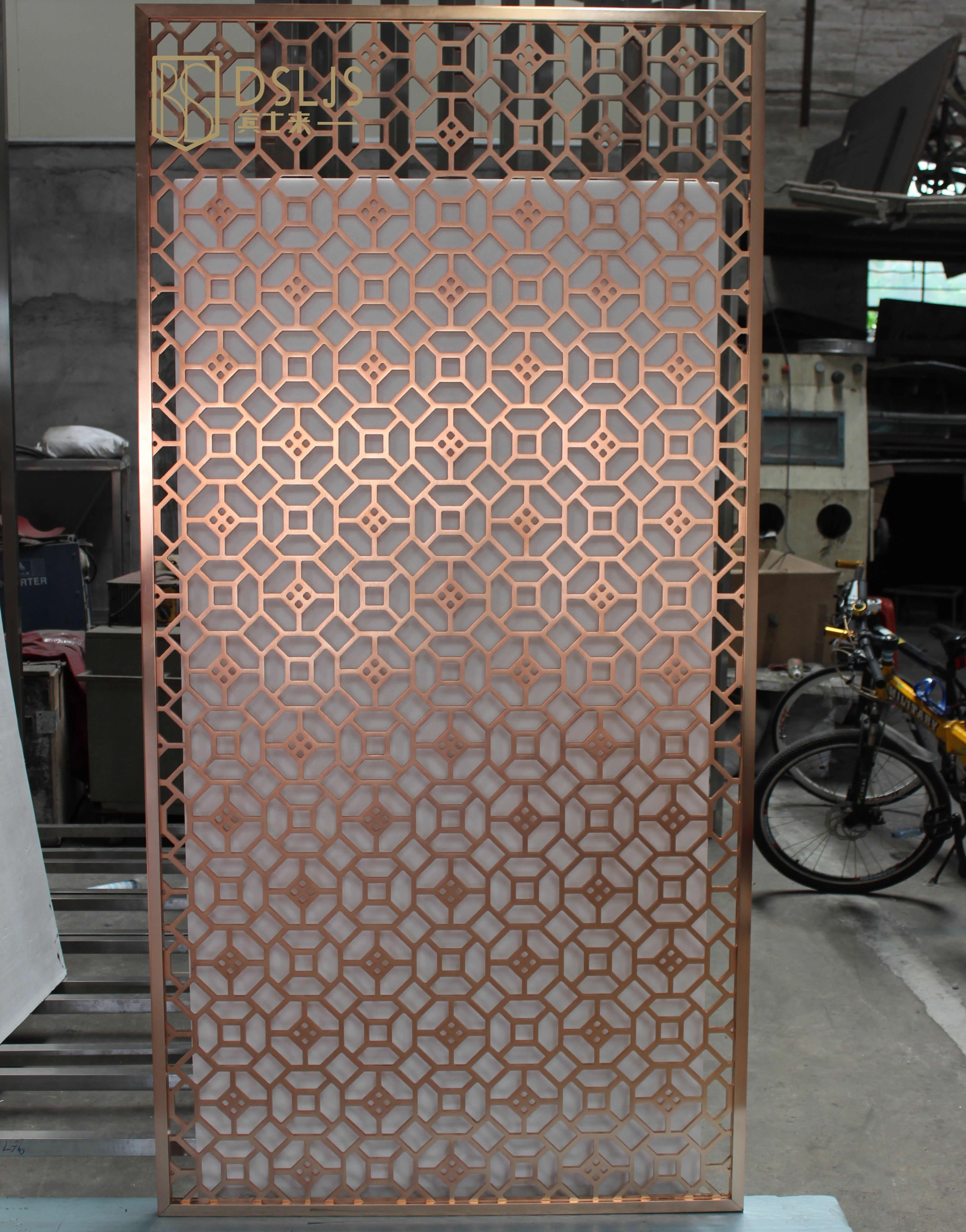 Pantalla China de acero inoxidable de oro rosa